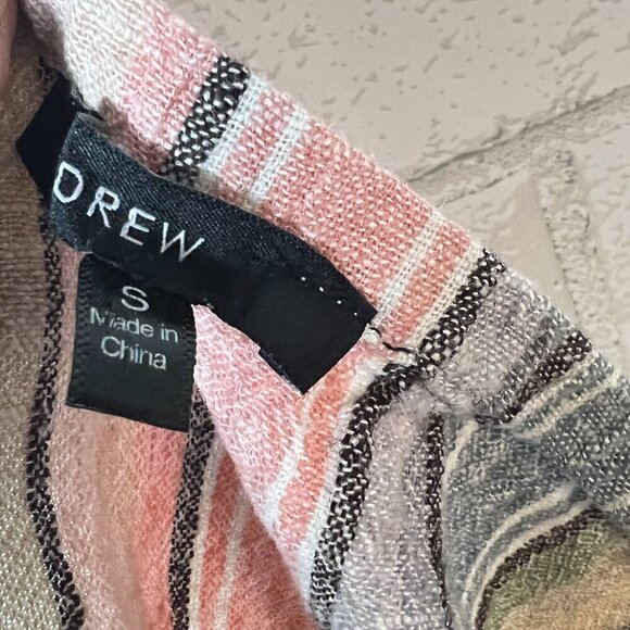 Anthropologie Drew Emerson Multicolor Striped Strapless Open Leg Linen Jumpsuit - Picture 3 of 9